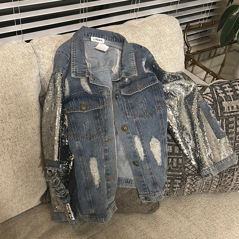 Unique Size Large Denim Macron Jacket - image 2